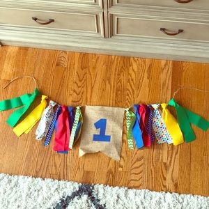 Highchair 1st birthday banner